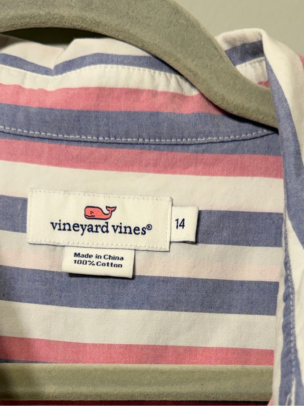 Vineyard Vines Pink, Blue & White Striped Button-Down Shirt - Picture 2 of 5